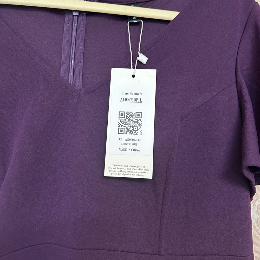 Chic Asymmetrical Purple Gown - Picture 3 of 5
